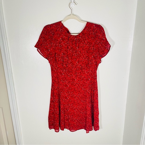 NWT Reformation Lula Mini Dress Red Floral Bohemian Preppy Coastal Party Size 10 - Picture 2 of 11